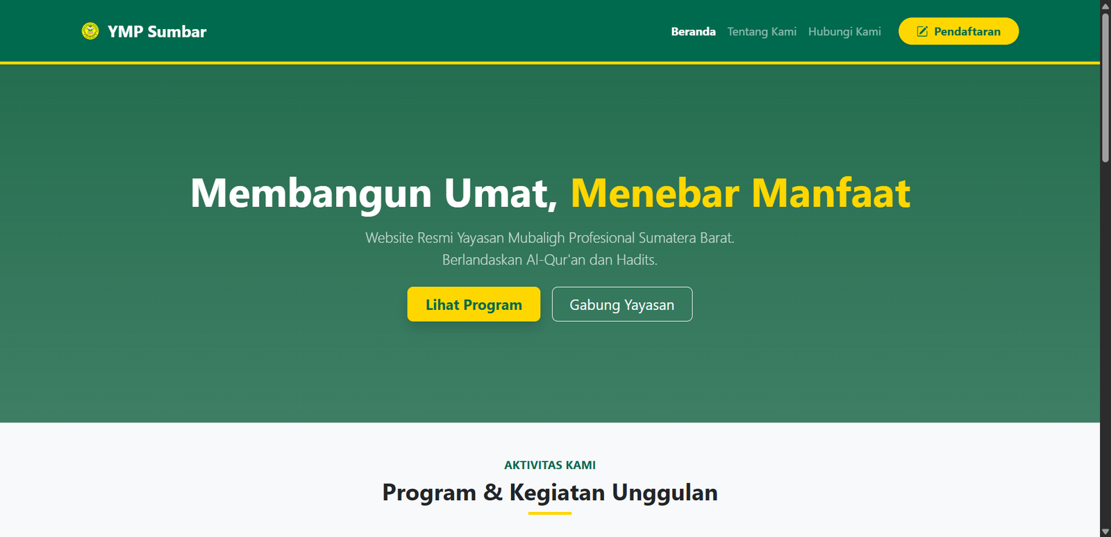 Web Profile Yayasan